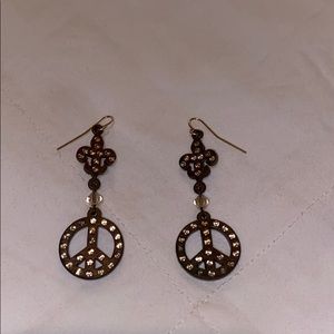 Rose gold earrings with Swarovski crystals